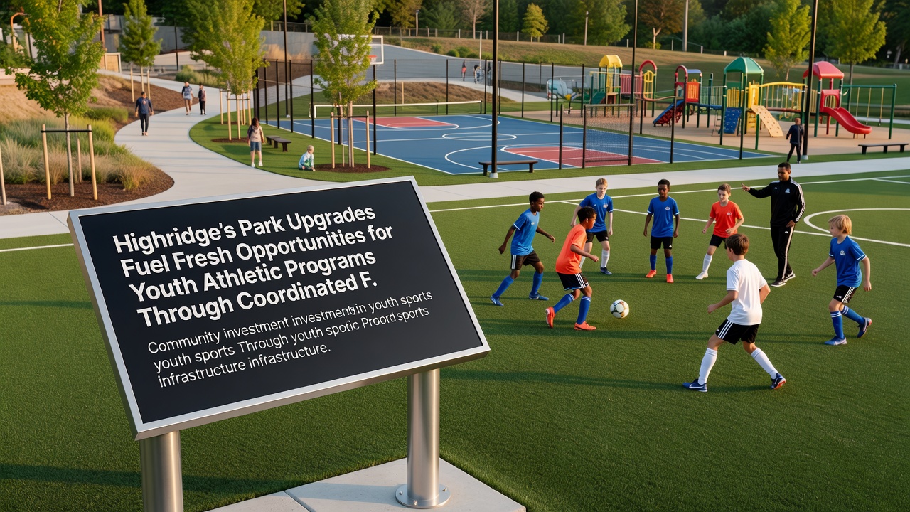 Youth athletes practicing on one of the new coordinated fields in Highridge
