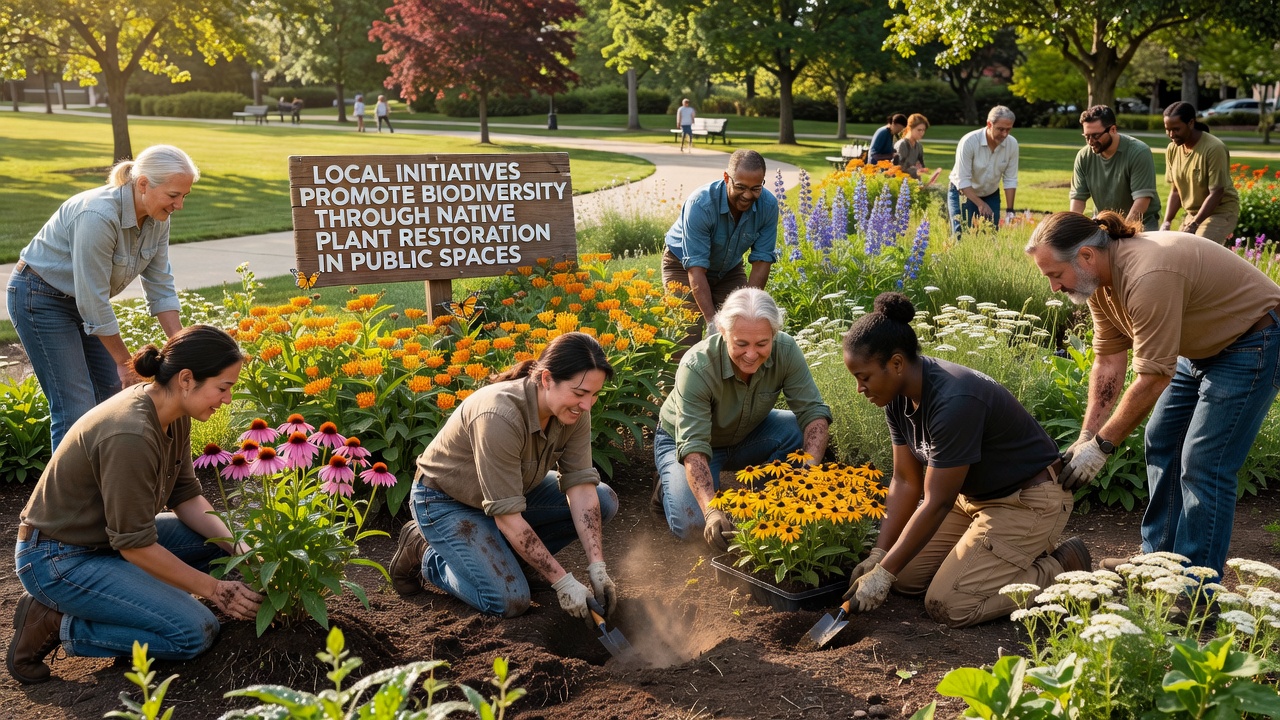 Local Initiatives Promote Biodiversity Through Native Plant Restoration in Public Spaces